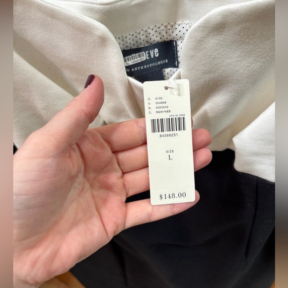 NWT Anthropologie Maeve Bow-Front Shift Mini Dress Size Large Black & White - Picture 10 of 10